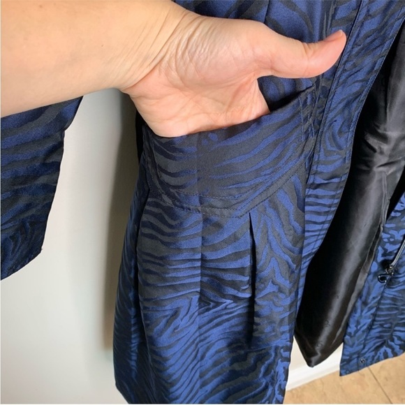 SAMUEL DONG Bubble Dress Coat, Midnight Zebra, Fabric From Italy, M - Picture 13 of 14